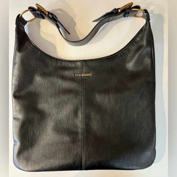 Steve Madden Sleek Black Messenger Bag,key chain computer and card holder